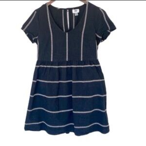 Old Navy Dress in Black with White Stripes
